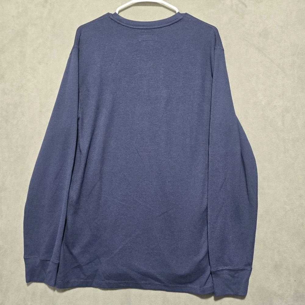 Polo Ralph Lauren L Thermal Waffle Knit Sleepwear Shirt‎ Collegiate Preppy Blue